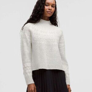 lululemon Fair Isle Relaxed-Fit Sweater Light Vapor/Soft Ivory/Bone Sz Med